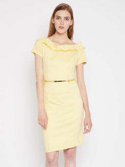 Madame - Yellow Solid Dress