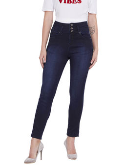 Madame - Navy Blue Solid Jeans