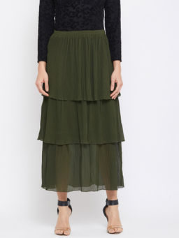 Madame - Olive Color Women Skirt
