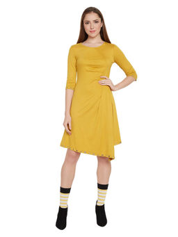 Madame - Mustard Solid Dress