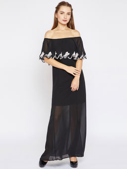 Madame - Solid Women Black Dress