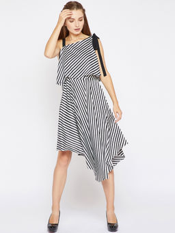 Madame - Stripes Women Black Dress