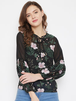 Madame - Black Color Women Textile Top
