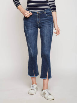 Madame - Navy Blue Solid Jeans
