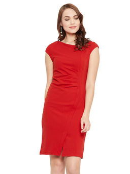 Madame - Red Solid Mini Dress