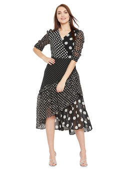 Madame - Black Polka Dots Midi Dress