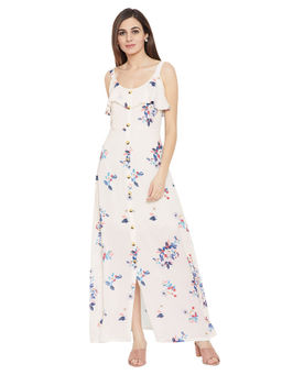 Madame - Beige Solid Dress