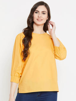Madame - Women Apricot Textile Top