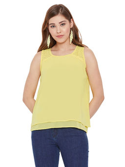 Madame - Women Yellow Textile Top