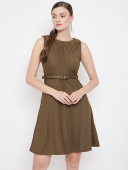 Madame - Olive Color Women Dress