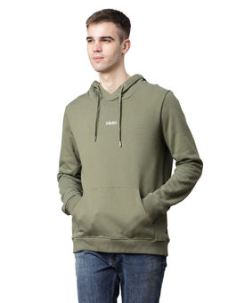 Matinique - Olive Solid Hooded Sweatshirt