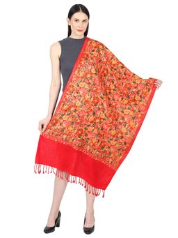 MUFFLY - Pashmina Ari Embroidered Cashmilon Stole -Red