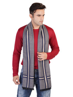 MUFFLY - Woven Reversible Printed Men's Wool And Acrylic Muffler Warm Cashmere Wrap Shawl Multi-Color