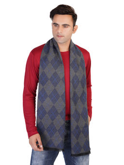 MUFFLY - Woven Reversible Printed Men's Wool And Acrylic Muffler Warm Cashmere -Multi-Color