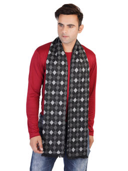 MUFFLY - Woven Reversible Printed Men's Wool And Acrylic Muffler Warm Cashmere -Multi-Color