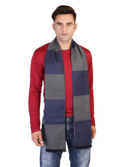 MUFFLY - Woven Reversible Printed Men's Wool And Acrylic Muffler Warm Cashmere Multi-Color