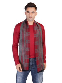 MUFFLY - Woven Reversible Printed Men's Wool And Acrylic Muffler Warm Cashmere -Multi-Color