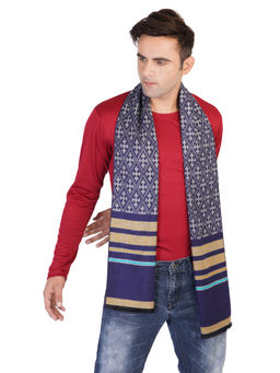 MUFFLY - Woven Reversible Printed Men's Wool And Acrylic Muffler Warm Cashmere -Multi-Color