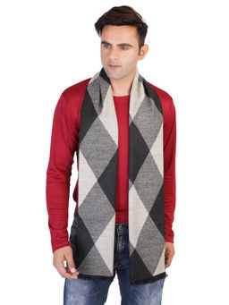 MUFFLY - Woven Reversible Printed Men's Wool And Acrylic Muffler Warm Cashmere -Multi-Color