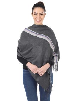 MUFFLY - Women's Silky Reversible Printed Cashmere Stole And Wrap -Black