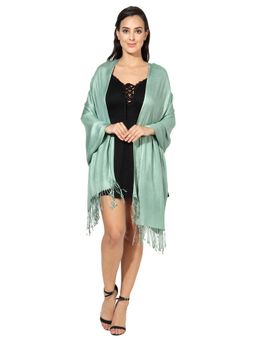 MUFFLY - Soft Silky Women Viscose Stole With Hanger -Green (Set of 2)