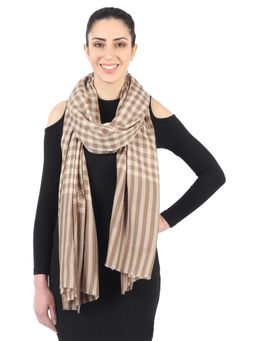 MUFFLY - Men's And Women's Fine 100% Wool Luxury Unisex Printed Blended Warm Muffler Wrap -Brown