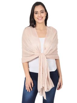MUFFLY - Fine Pashmina Paisley Stole With Hanger -Cream Beige (Set of 2)