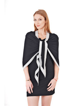 MUFFLY - Women's Soft Reversible Knitted Stole -Black