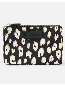 Accessorize London - Women's Animal Print Double Zip Pouch