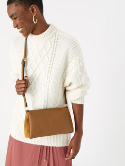 Accessorize London - Women's Tan Sofia Suedette Sling Bag