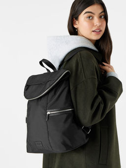 Accessorize London - Women's Black Gina Gym Backpack Bag