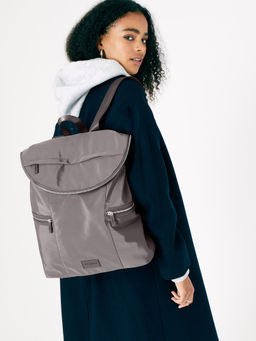Accessorize London - Women's Grey Gina Gym Backpack Bag