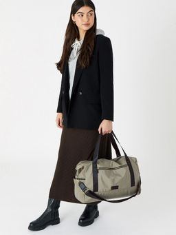 Accessorize London - Women's Beige Rowan Large Weekender Bag