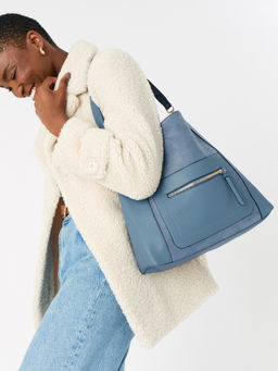 Accessorize London - Women's Blue Luna Hobo Handbag