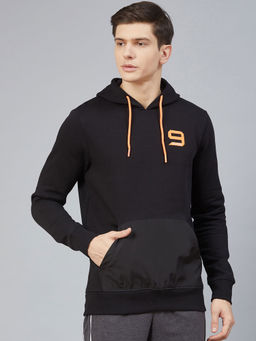 Alcis - Black Solid Hooded Sweatshirt