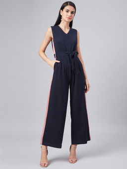 Marie Claire - Blue A-Line Solid Jumpsuits