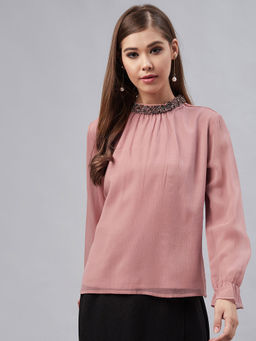 Marie Claire - Pink Comfortable Plain Tops
