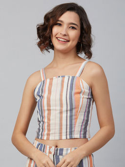 Marie Claire - Multi-Color Semi-Fit Stripes Tops