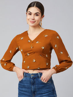 Marie Claire - Mustard Regular Solid Tops