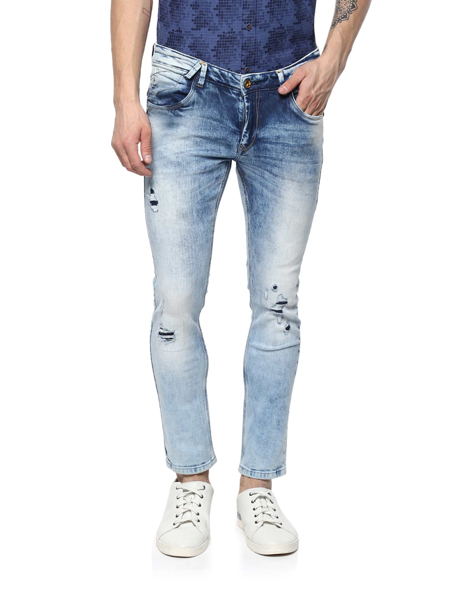 Buy Spykar Blue Slim Fit Solid Jeans 