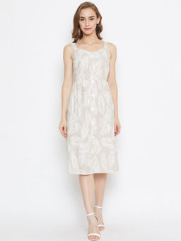 Madame - Beige Color Dress For Women