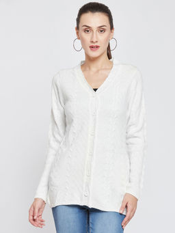 Madame - Women Off White Color Cardigans