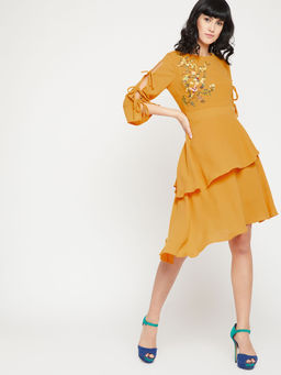 Madame - Mustard Color Dress For Women