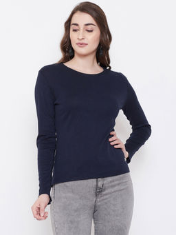 Madame - Women Navy Full Sleeve T-Shirt