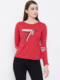 Madame - Women Red Full Sleeve T-Shirt