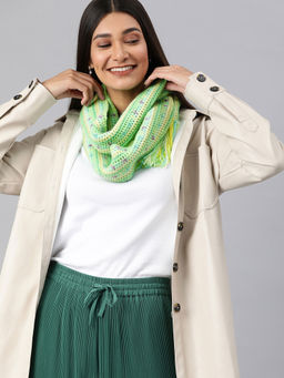 Magic Needles - Multi Coloured Muffler With Tassels