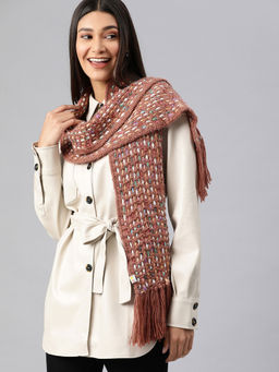 Magic Needles - Brown Muffler With Tassels
