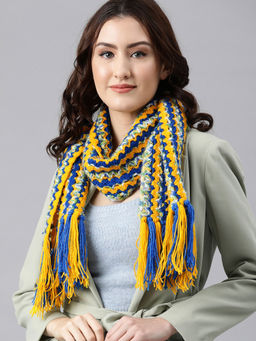 Magic Needles - Multi Coloured Muffler With Tassels