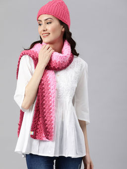 Magic Needles - Pink Thick And Warm Muffler
