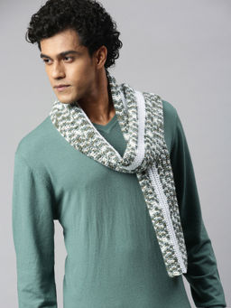 Magic Needles - Grey White Striped Muffler